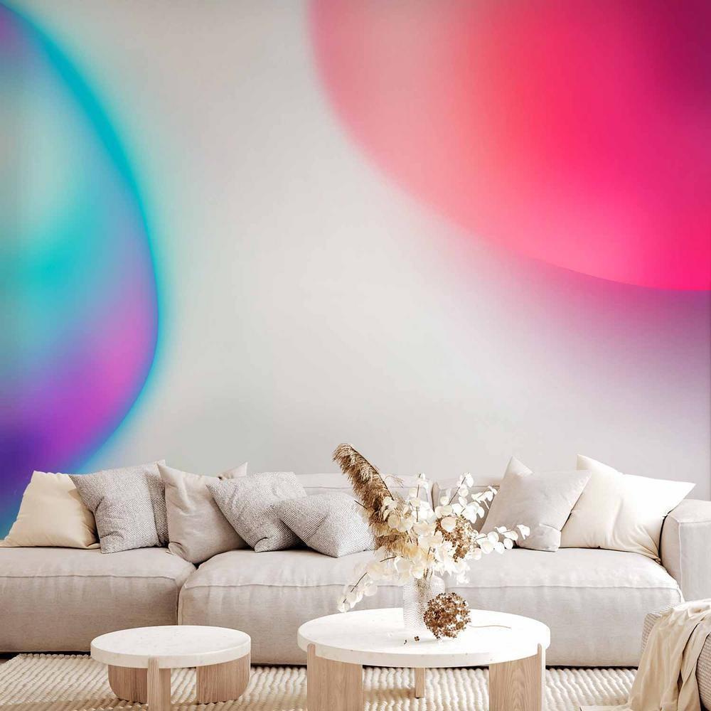 Wall Mural - Abstraction - Colorful Glass Pieces - Violet-Blue and Pink