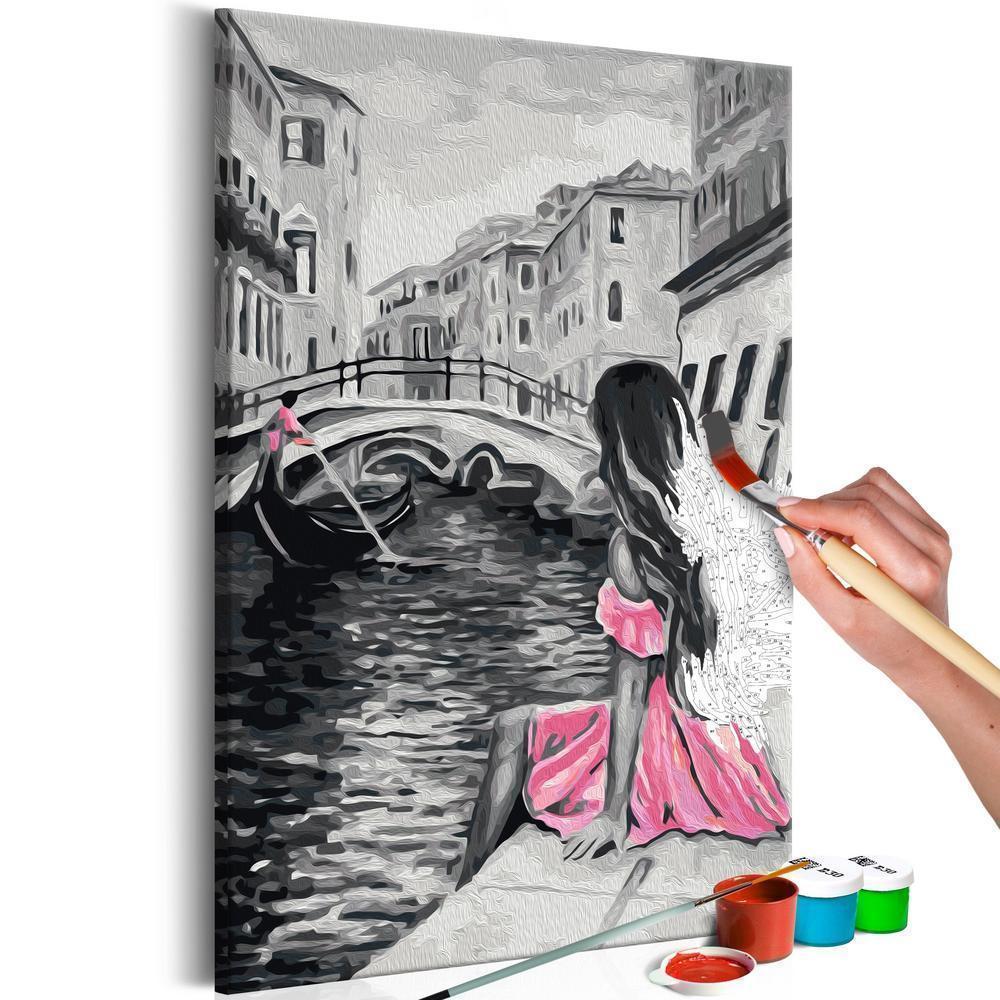 Start learning Painting - Paint By Numbers Kit - Venice (A Girl In A Pink Dress) - new hobby