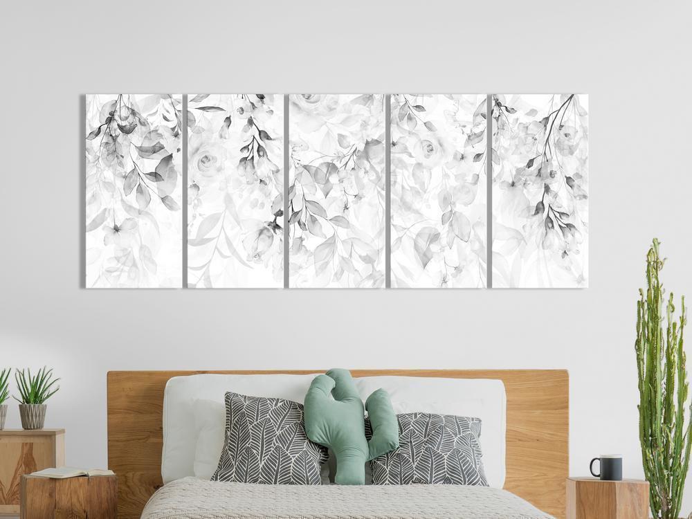 Canvas Print - Waterfall of Roses (5 Parts) Narrow - Third Variant-ArtfulPrivacy-Wall Art Collection