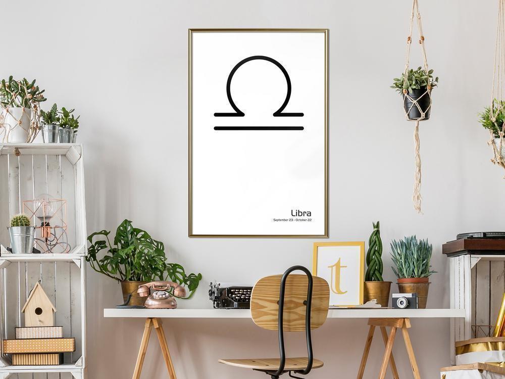 Typography Framed Art Print - Zodiac: Libra II-artwork for wall with acrylic glass protection