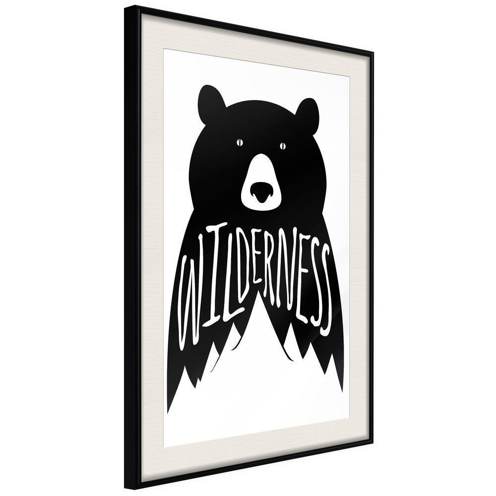 Nursery Room Wall Frame - Wild Bear-artwork for wall with acrylic glass protection