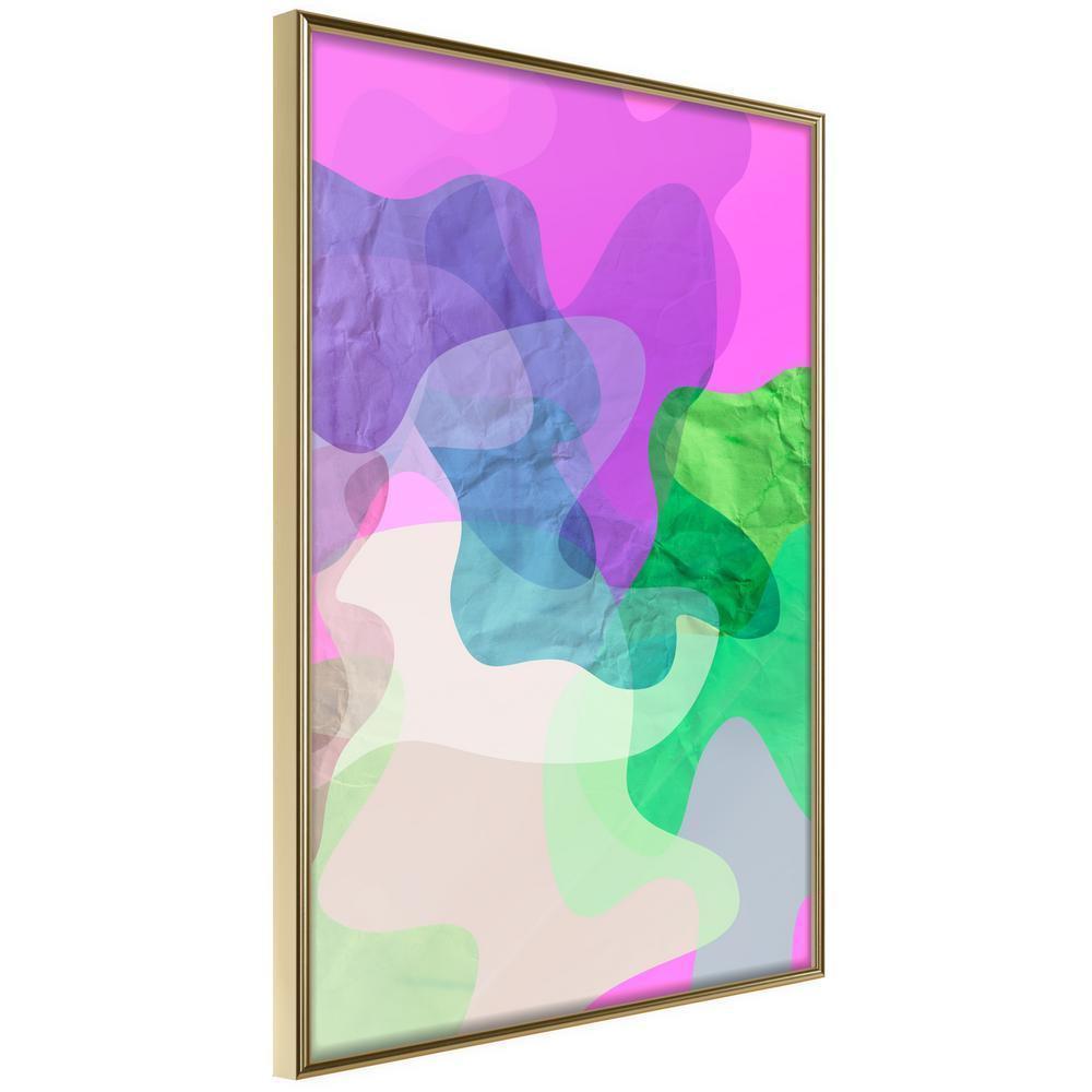 Abstract Poster Frame - Pink Camouflage-artwork for wall with acrylic glass protection