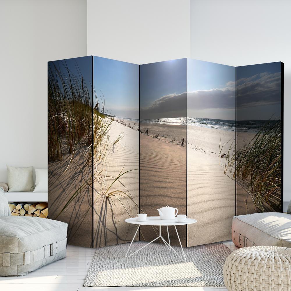 Decorative partition-Room Divider - Beach in Mrzezyno II-Folding Screen Wall Panel by ArtfulPrivacy