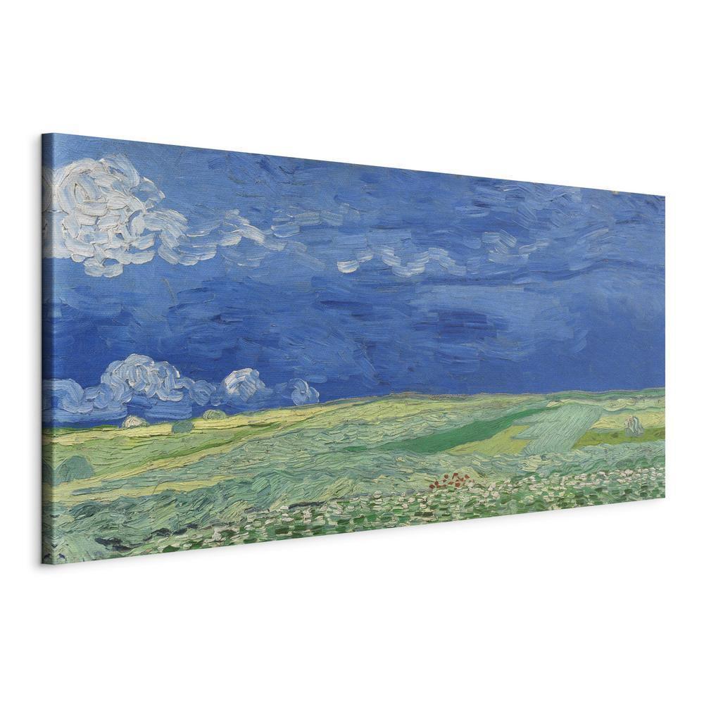 Tableau - Champ de blé sous des nuages ​​d'orage