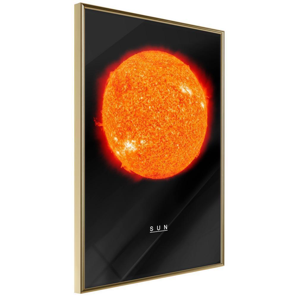 Framed Art - The Solar System: Sun-artwork for wall with acrylic glass protection