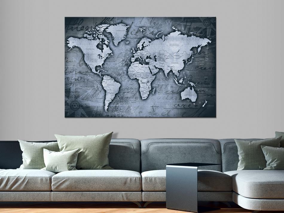 Cork board Canvas with design - Decorative Pinboard - Sapphire World-ArtfulPrivacy