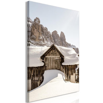 Canvas Print - Winter in the Dolomites (1 Part) Vertical-ArtfulPrivacy-Wall Art Collection