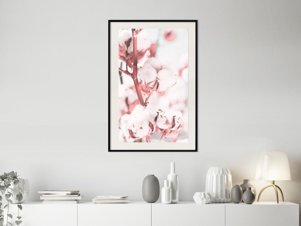 Botanical Wall Art - Cotton Flowers-artwork for wall with acrylic glass protection