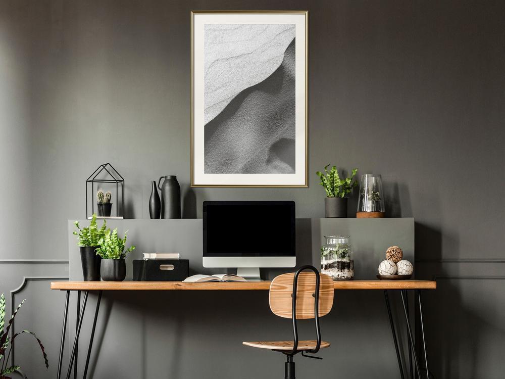 Black and White Framed Poster - Beauty of the Desert-artwork for wall with acrylic glass protection