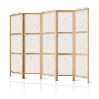 Room Divider - Star Map - Delicate Constellations in Warm Shades- A 5 Panel Folding Screen For Living rooms, bedrooms or home office, decorative folding screen made with wood and canvas