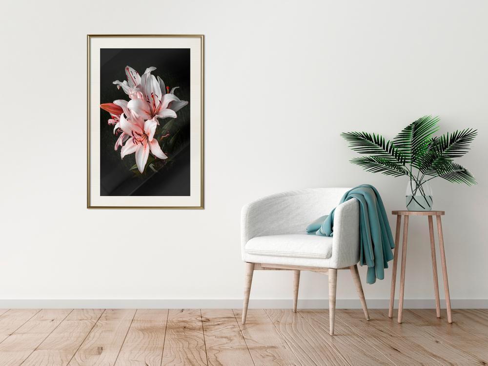 Botanical Wall Art - Pale Pink Lilies-artwork for wall with acrylic glass protection