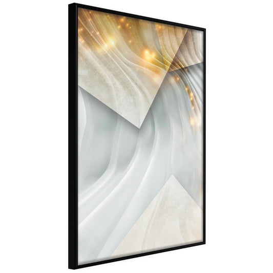 Golden Art Poster - Wavy Surface-artwork for wall with acrylic glass protection