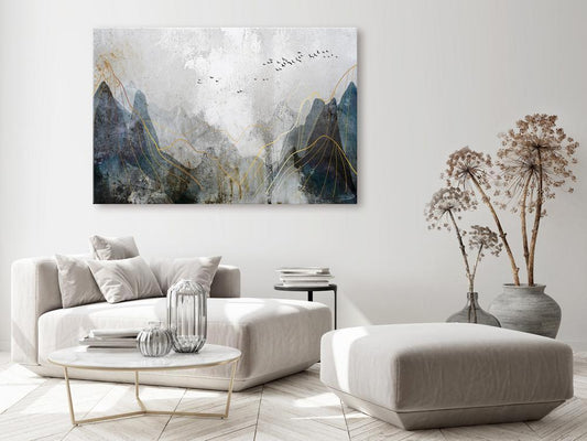 Canvas Print - Misty Mountain Pass (1 Part) Wide-ArtfulPrivacy-Wall Art Collection