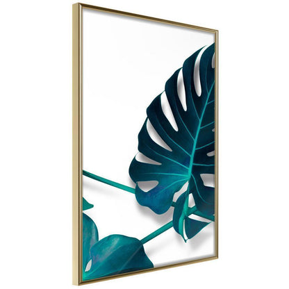 Botanical Wall Art - Turquoise Monstera I-artwork for wall with acrylic glass protection