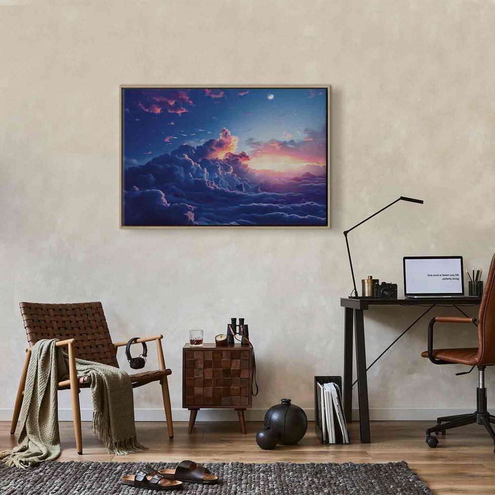 Canvas Print - Night Concert in the Mountains: Clouds Illuminated by the Last Rays of the Sun