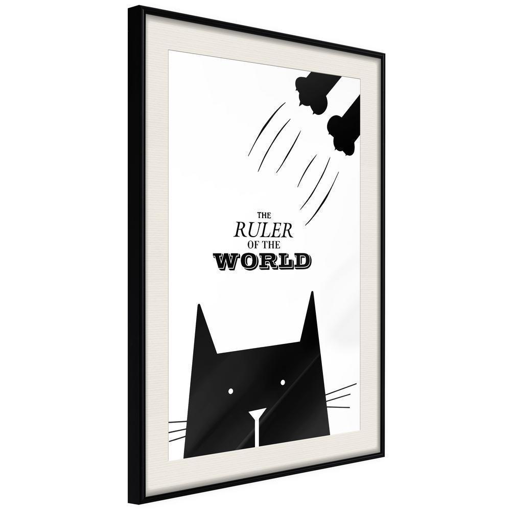 Typography Framed Art Print - Bossy Cat-artwork for wall with acrylic glass protection