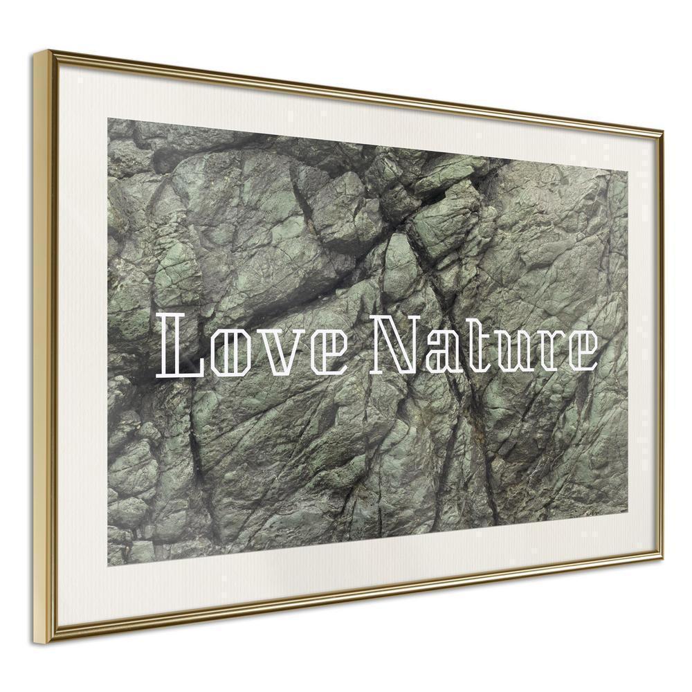 Typography Framed Art Print - Nature-artwork for wall with acrylic glass protection