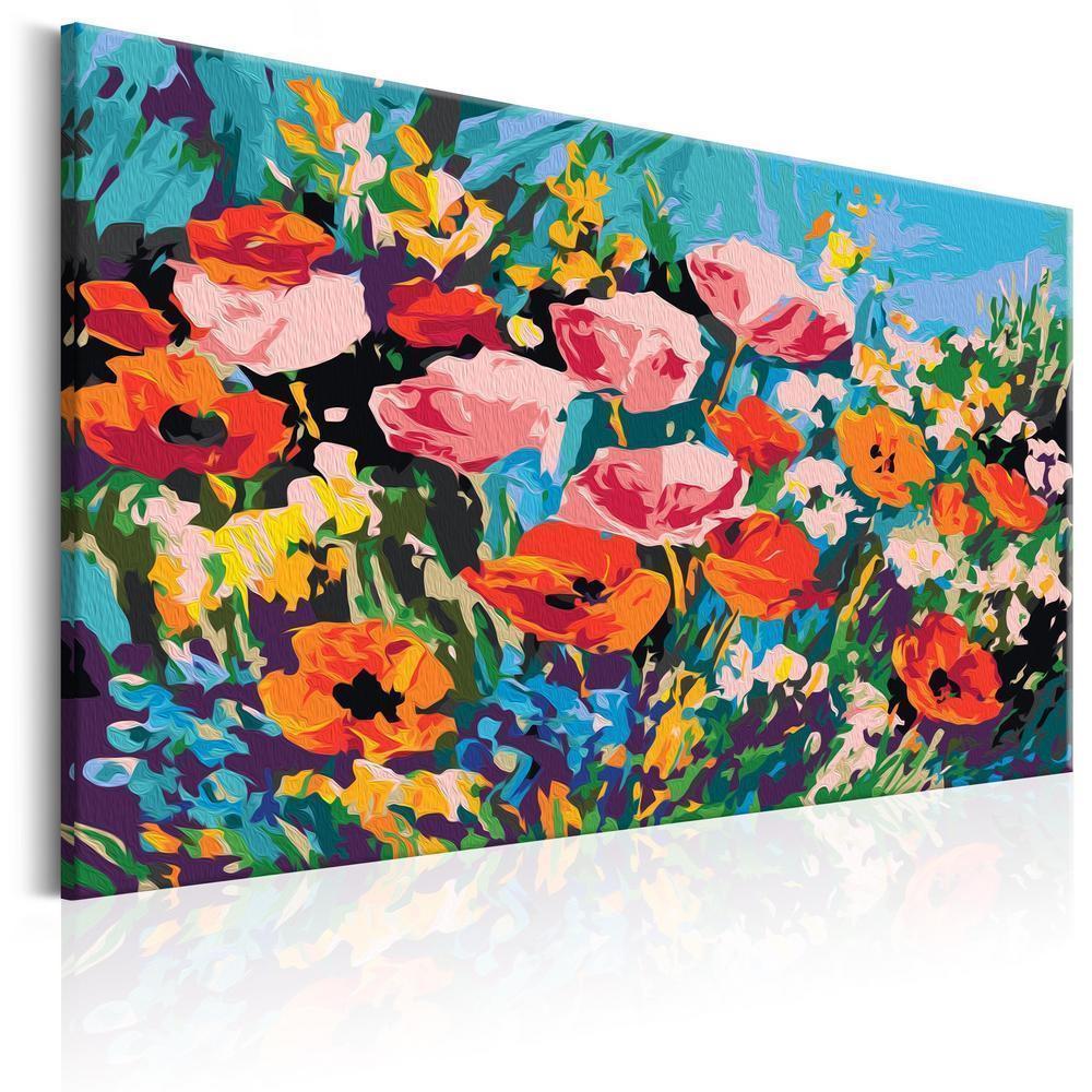 Start learning Painting - Paint By Numbers Kit - Colourful Meadow Flowers - new hobby