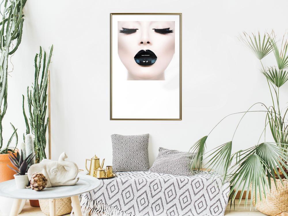 Wall Decor Portrait - Black Lipstick-artwork for wall with acrylic glass protection