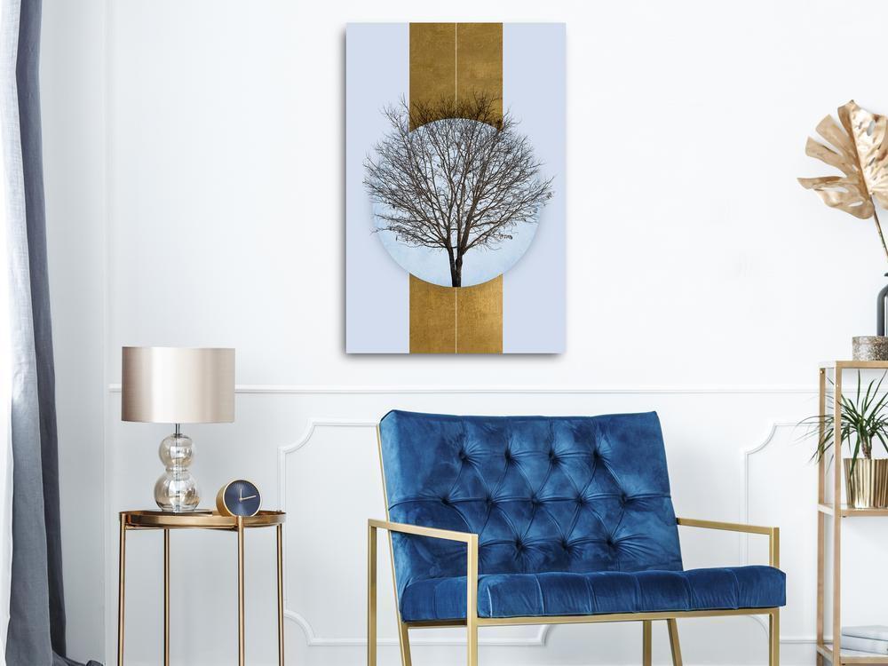 Canvas Print - Circle of Nature (1-part) - Tree Branches in Round Composition-ArtfulPrivacy-Wall Art Collection