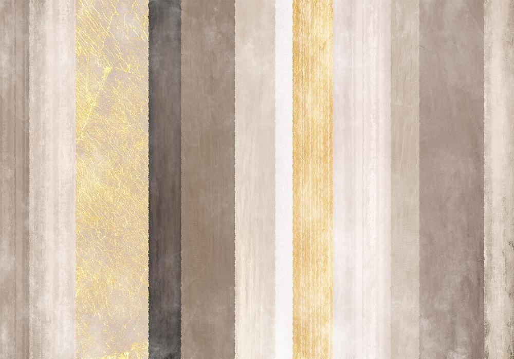 Wall Mural - Striped pattern - abstract background in various stripes with gold pattern-Wall Murals-ArtfulPrivacy