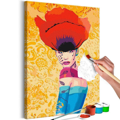 Start learning Painting - Paint By Numbers Kit - Poppy Lady - new hobby