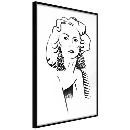 Black and White Framed Poster - Hypnotic Earrings-artwork for wall with acrylic glass protection