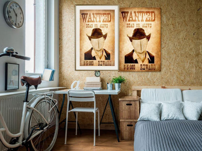 Typography Framed Art Print - Long Time Ago in the Wild West-artwork for wall with acrylic glass protection