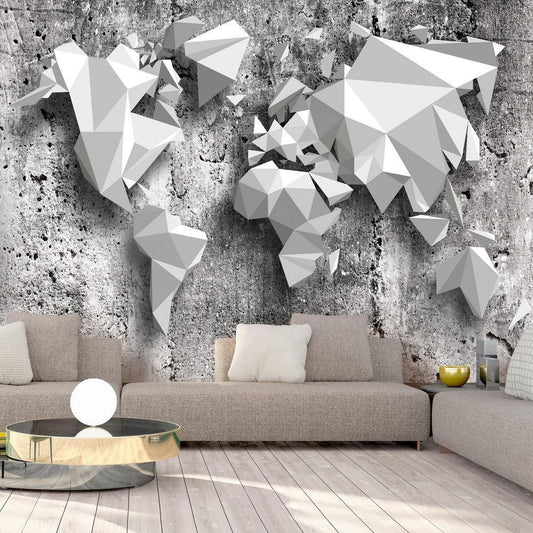 Wall Mural - World Map: Origami-Wall Murals-ArtfulPrivacy