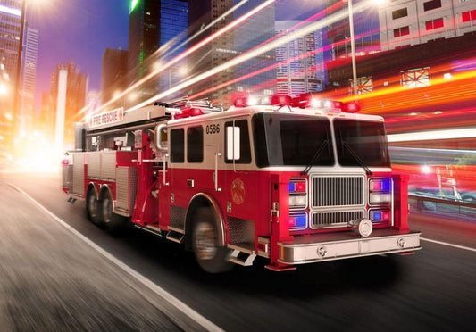 Wall Mural - Fire truck-Wall Murals-ArtfulPrivacy