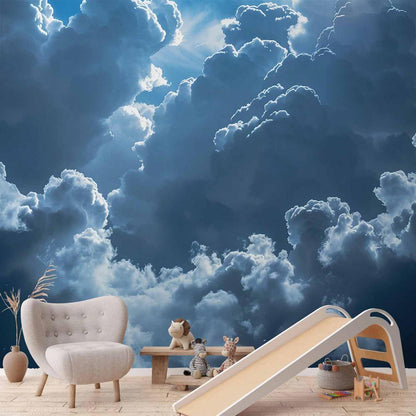 Wall Mural - Animated Scenery: The Sun Battling with Clouds