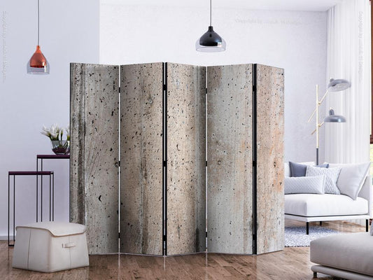 Decorative partition-Room Divider - Old Concrete II-Folding Screen Wall Panel by ArtfulPrivacy