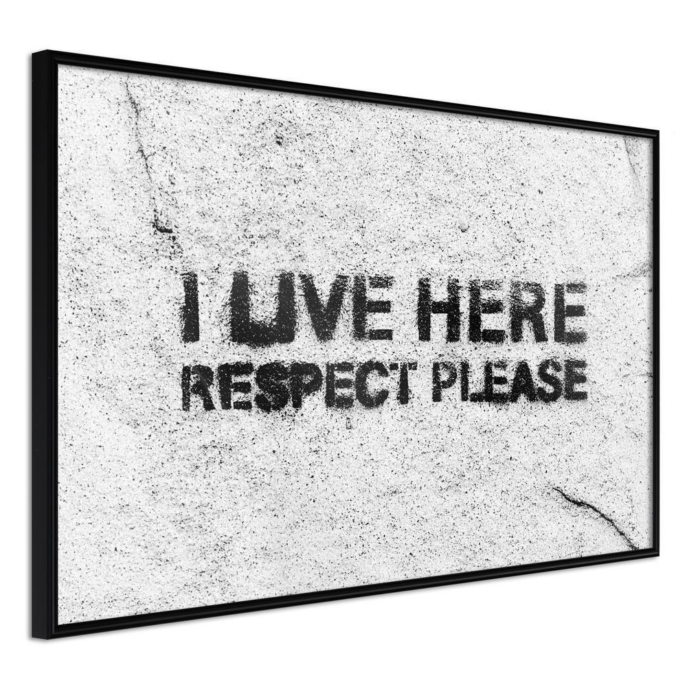 Typography Framed Art Print - Respect-artwork for wall with acrylic glass protection