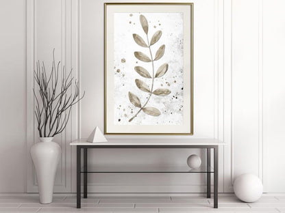 Autumn Framed Poster - Dried Twig-artwork for wall with acrylic glass protection