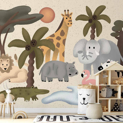 Wall Mural - Children's Africa - Animals With Simple Shapes