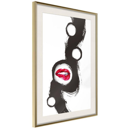 Black and White Framed Poster - Passion-artwork for wall with acrylic glass protection