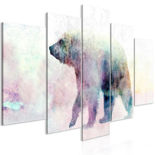 Canvas Print - Lonely Bear (5 Parts) Wide-ArtfulPrivacy-Wall Art Collection