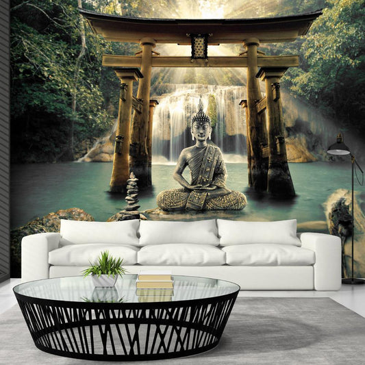 Wall Mural - Buddha Smile-Wall Murals-ArtfulPrivacy