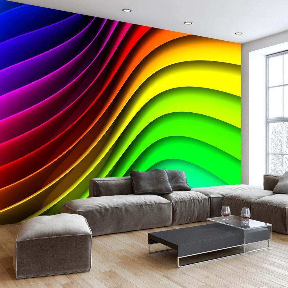Wall Mural - Rainbow Waves-Wall Murals-ArtfulPrivacy