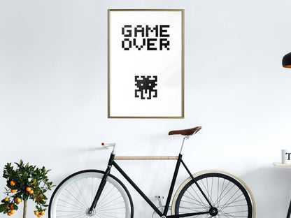 Typography Framed Art Print - Game Over-artwork for wall with acrylic glass protection