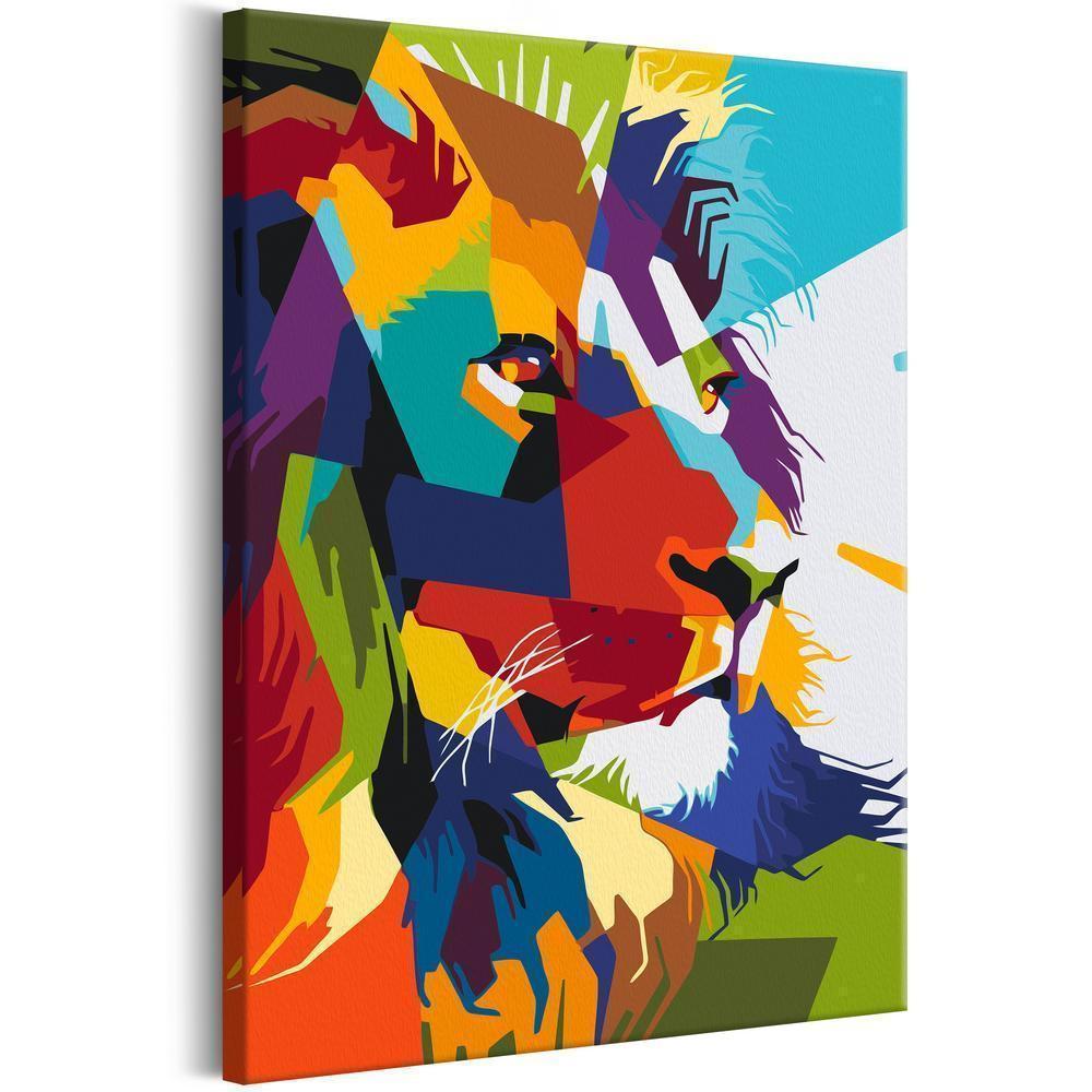 Start learning Painting - Paint By Numbers Kit - Geometric Lion - new hobby