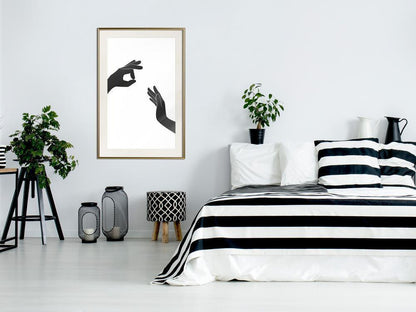 Black and White Framed Poster - Language of Gestures I-artwork for wall with acrylic glass protection