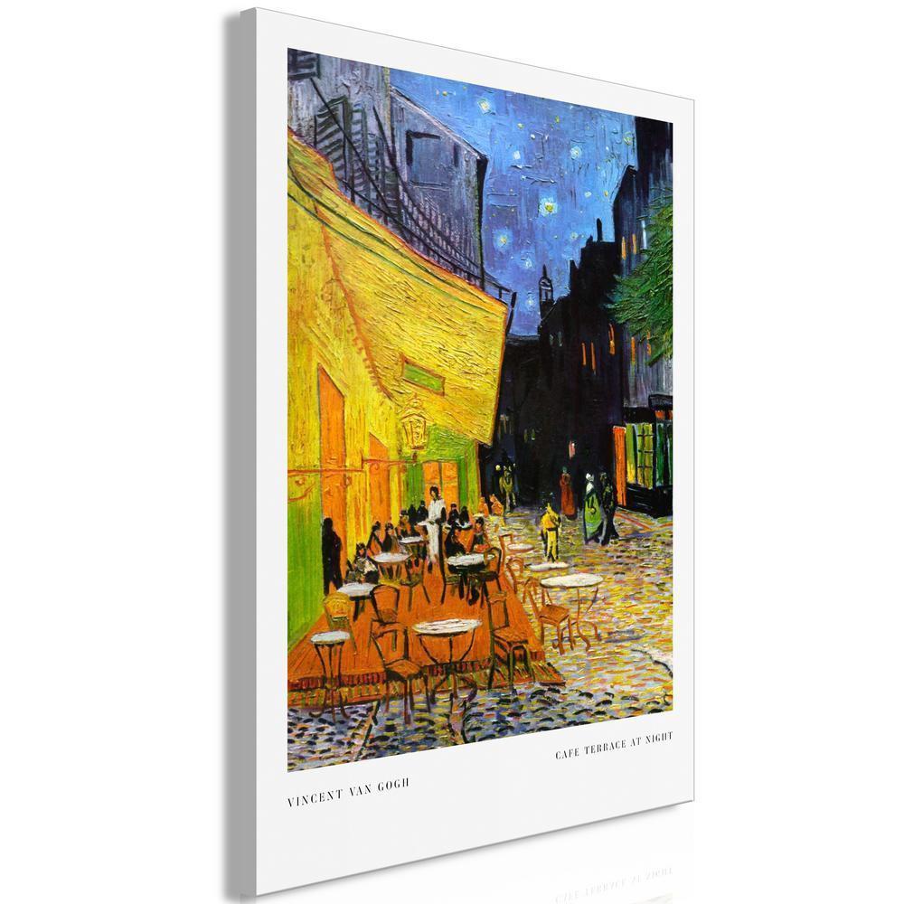 Canvas Print - Cafe at Night (1 Part) Vertical-ArtfulPrivacy-Wall Art Collection
