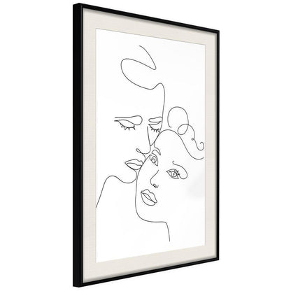 Black and White Framed Poster - Soulmates-artwork for wall with acrylic glass protection