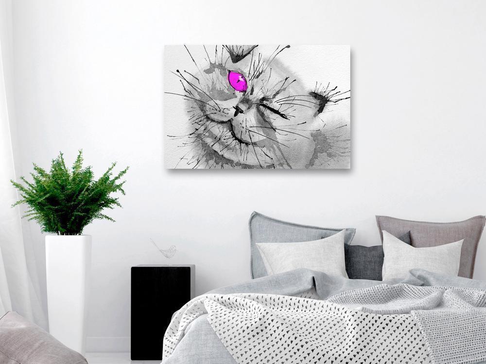Canvas Print - Happy Look (1 Part) Wide Pink-ArtfulPrivacy-Wall Art Collection