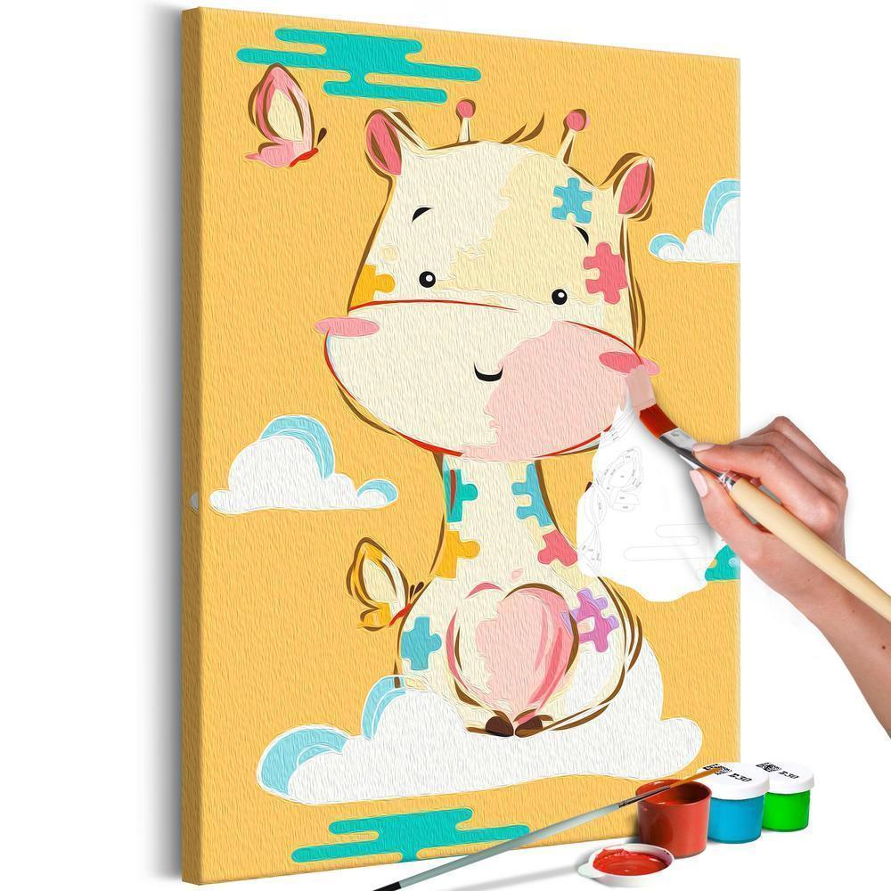Start learning Painting - Paint By Numbers Kit - Funny Giraffe - new hobby