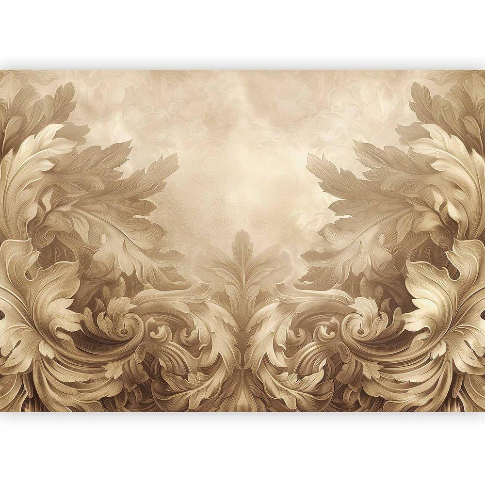 Wall Mural - Carved Baroque Ornaments: Rich Composition in Sepia Colors