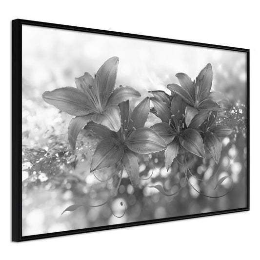 Botanical Wall Art - Dark Lillies-artwork for wall with acrylic glass protection