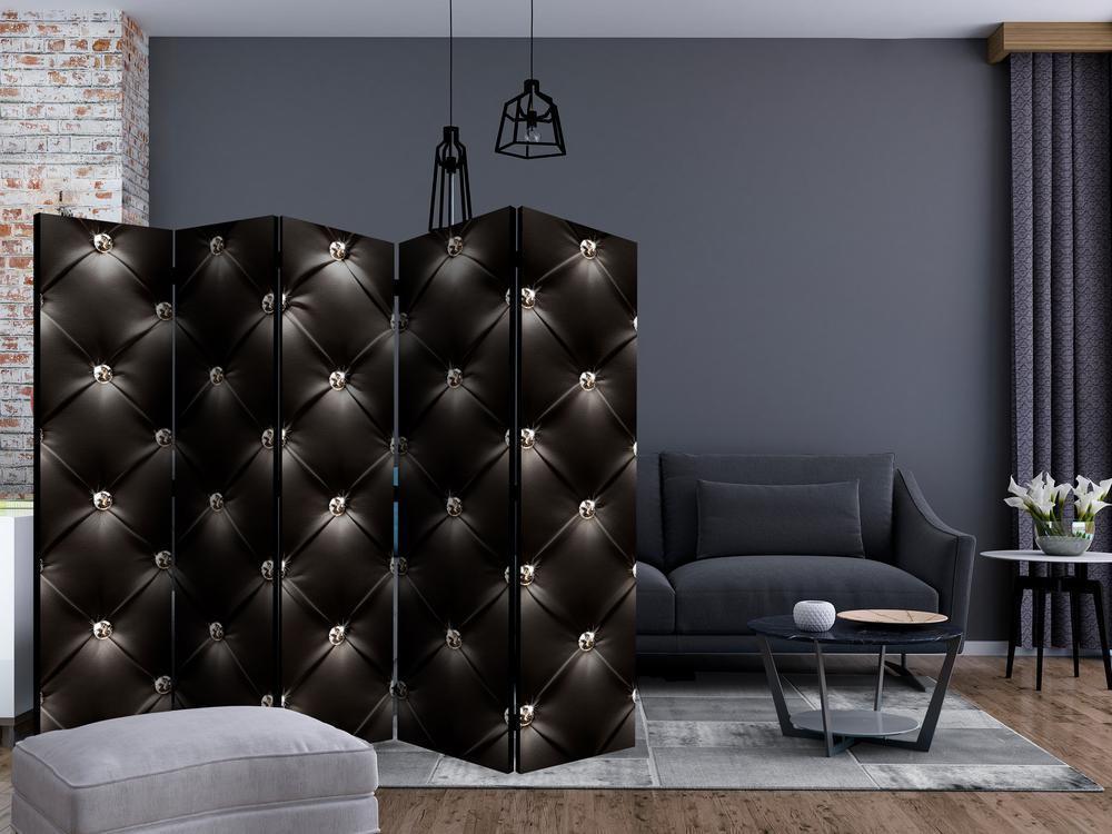 Room Divider - Empire of the Style II- A 5 Panel Folding Screen For Living rooms, bedrooms or home office, decorative folding screen made with wood and canvas