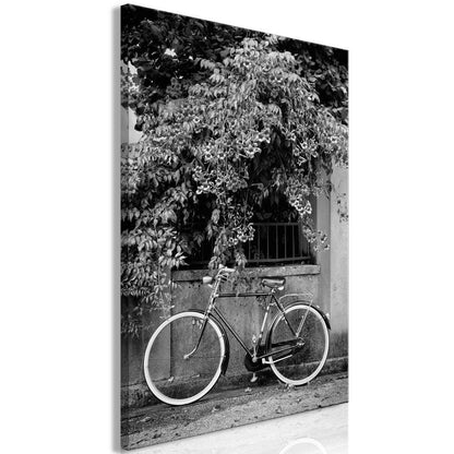 Canvas Print - Bicycle and Flowers (1 Part) Vertical-ArtfulPrivacy-Wall Art Collection